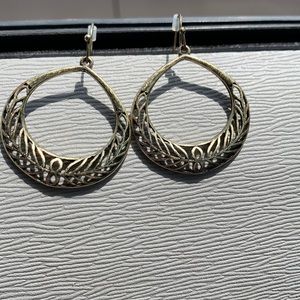 Bronze Filagree Hoop Earrings